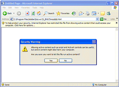 Microsoft internet warning